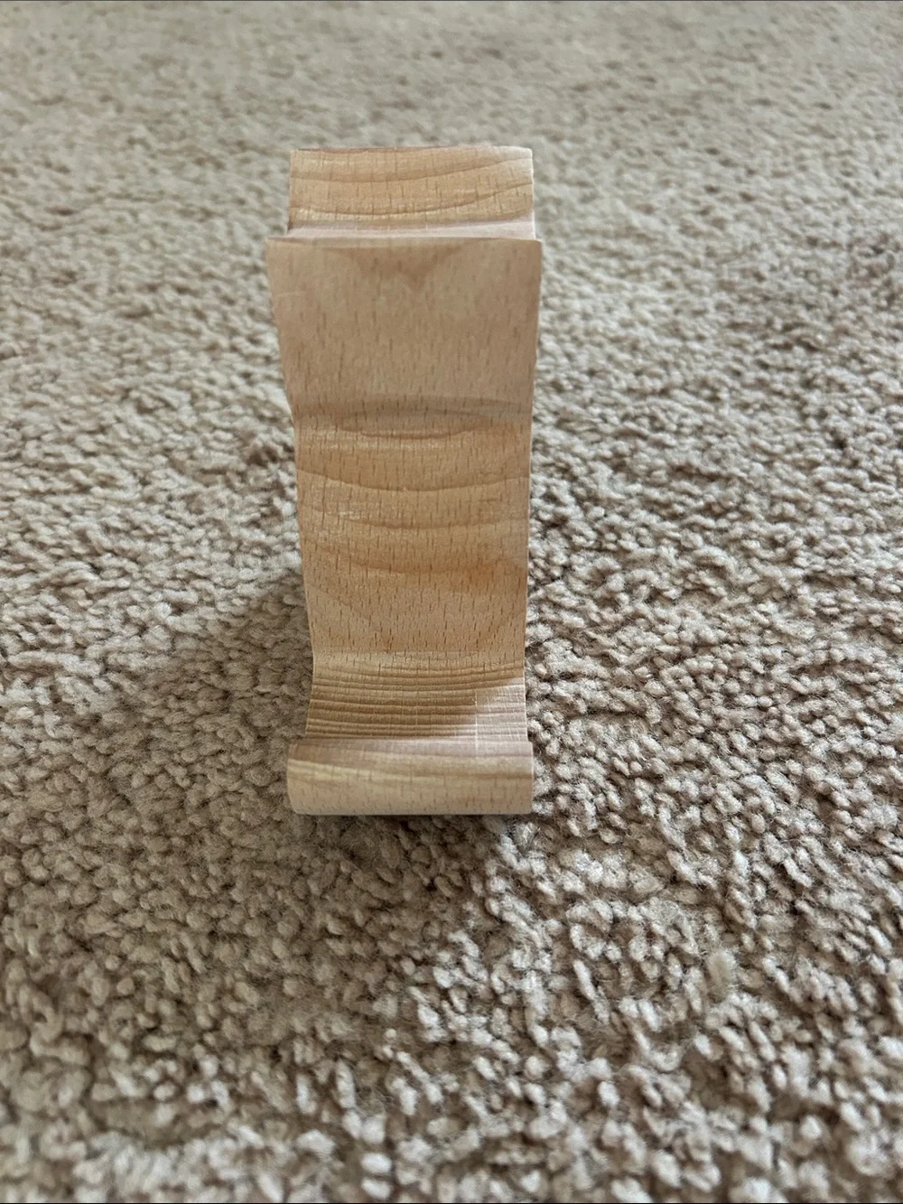 Handcrafted Wooden Cat Phone Stand - Natural Wood